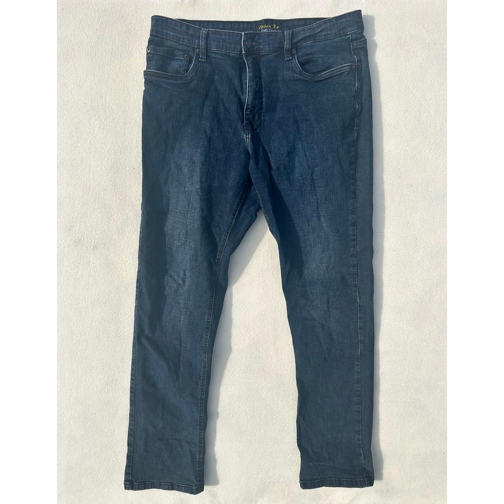 Urban Star Mens Premium Apparel Straight Leg Jeans Dark Wash Blue‎ 36x34